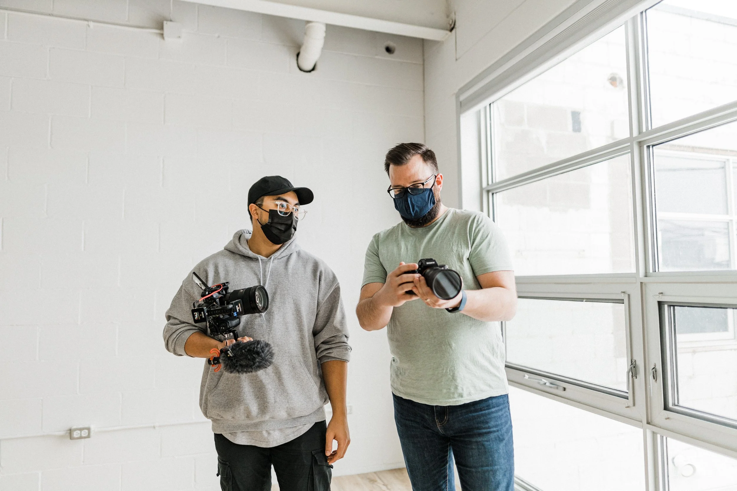 Behind the scenes on a studio portrait shoot