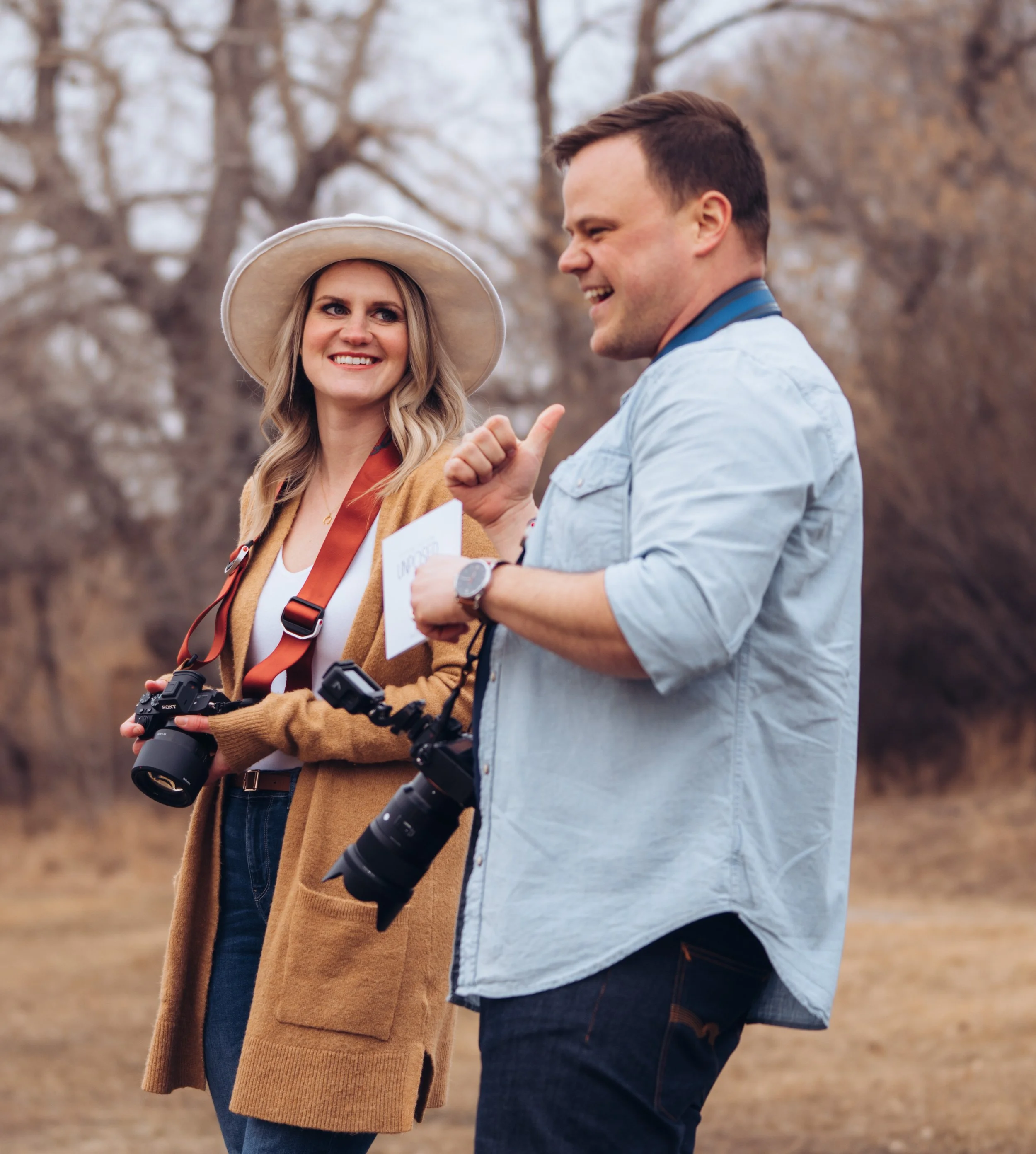 Behind the scenes on an engagement session
